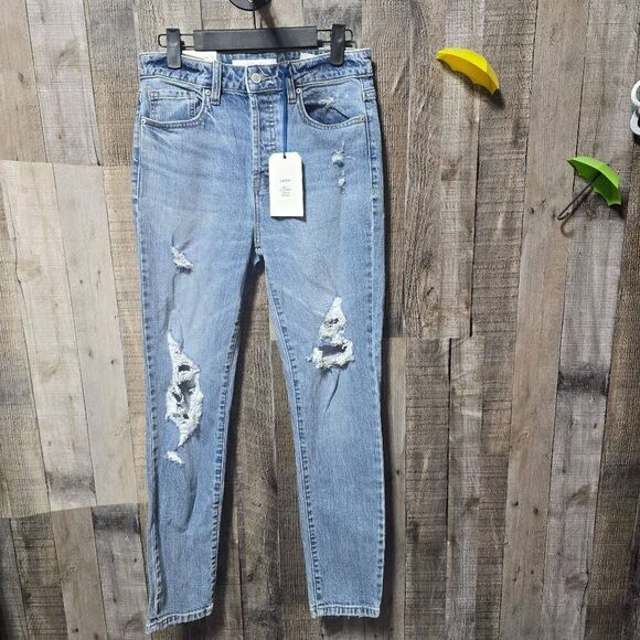 Eunina Tobi Super High-Rise Mom Jean Ankle - Hot Rod NWT - Picture 2 of 7